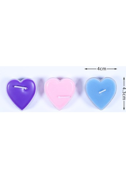 Tealight Mum - Mor Küçük Kalpli Yer Ve Masa Mumu 20 Adet