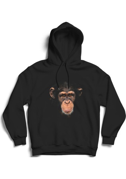 Maymun, Realistic, Monkey Kapüşonlu Sweatshirt Hoodie