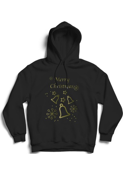 Jingle Bells, Merry Christmas, Noel, Yeni Yıl, Yılbaşı Kapüşonlu Sweatshirt Hoodie