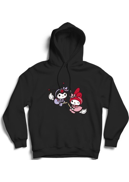 Kuromi And Kitty Kapüşonlu Sweatshirt Hoodie