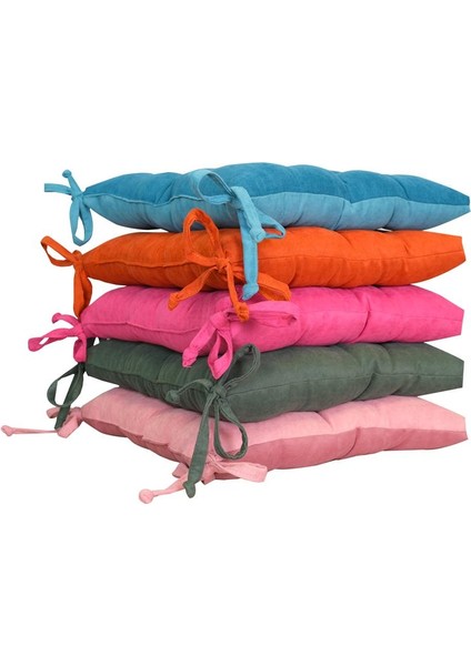 Kadife Dokulu Sandalye Minderi Krem fırsatları