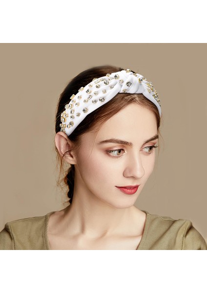Elmas Taklidi Kafa Bandı Elmaslarla Dolu Moda Hafif Lüks Saç Çember Lüks Kristal Mücevher Süslenmiş Saç Aksesuarları (Yurt Dışından) fırsatları