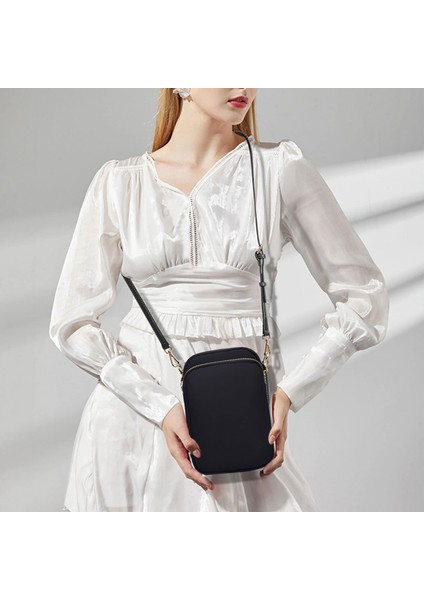 Mini Cep Telefonu Çantası Kanvas Omuz Çantası Anahtar Bozuk Para Cüzdanı Crossbody Çanta (Yurt Dışından)