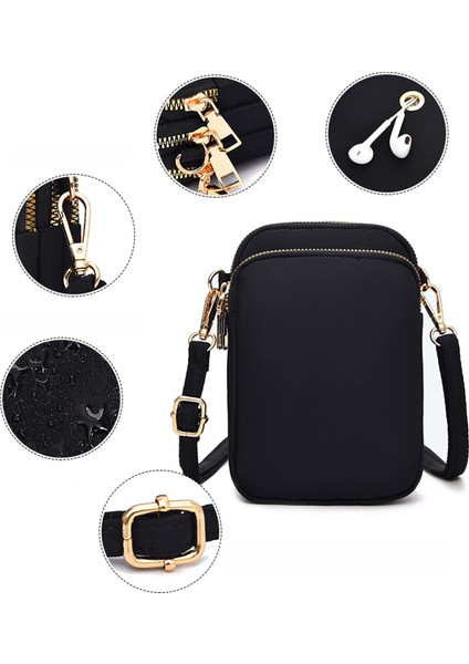 Mini Cep Telefonu Çantası Kanvas Omuz Çantası Anahtar Bozuk Para Cüzdanı Crossbody Çanta (Yurt Dışından)