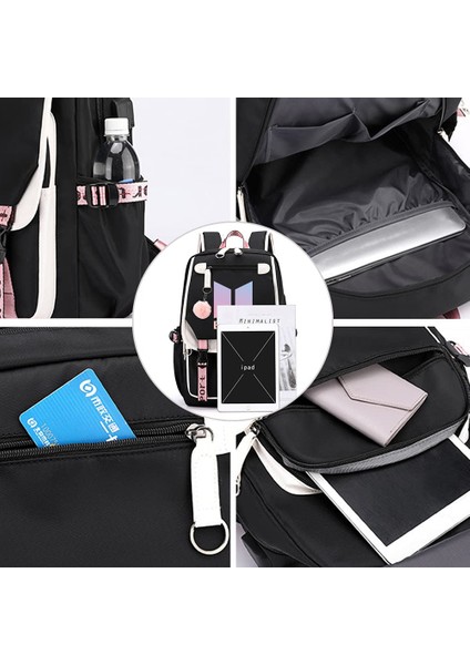 Büyük Kapasiteli Oxford Kumaş Sırt Çantası Sevimli USB Şarj Öğrenci Okul Çantası (Yurt Dışından) fiyatları