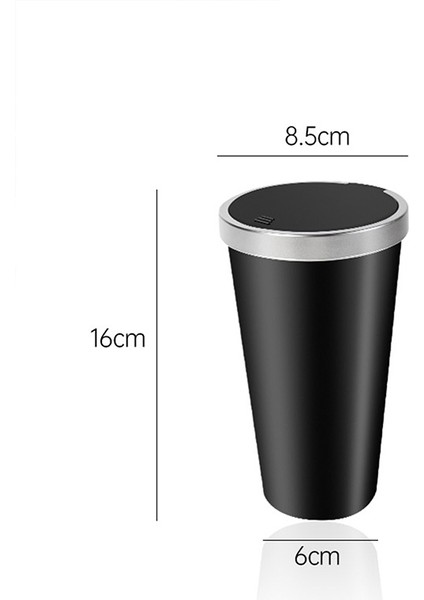 Araba Çöp Kutusu Su Geçirmez Fincan Şeklindeki Depolama Kovası Itme Tipi Saklama Kutusu (Yurt Dışından)