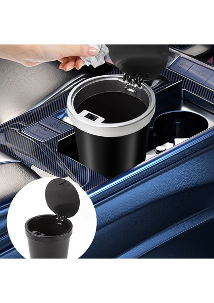 Araba Çöp Kutusu Su Geçirmez Fincan Şeklindeki Depolama Kovası Itme Tipi Saklama Kutusu (Yurt Dışından) fırsatları
