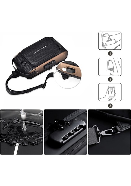 Çok Fonksiyonlu Omuzdan Askili Çanta, Anti-Hırsızlık Sürme Crossbody Çanta Motosiklet Çantası Spor Taktik Göğüs Çantası (Yurt Dışından) fırsatları