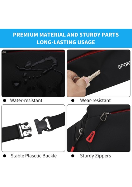 Erkekler ve Kadınlar Için Zizi Su Geçirmez Bel Çantası Büyük Kapasiteli Gündelik Cep Telefonu Çantası Açık Hava Crossbody Çanta Saklama Çantası (Yurt Dışından)