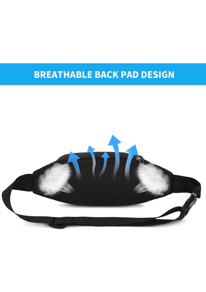 Erkekler ve Kadınlar Için Zizi Su Geçirmez Bel Çantası Büyük Kapasiteli Gündelik Cep Telefonu Çantası Açık Hava Crossbody Çanta Saklama Çantası (Yurt Dışından)