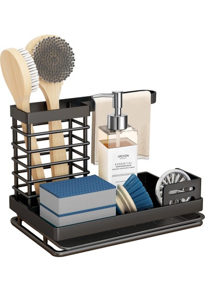 Mutfak Bezi Rafı Sünger Fırça Havlu Drenaj Depolama Rafı (Yurt Dışından)