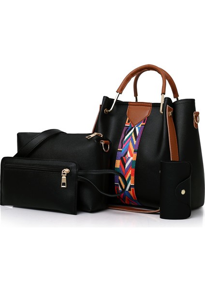 Büyük Kapasiteli Kadın Omuz Çantası Taşınabilir Çanta - Dörtlü Set (Yurt Dışından)