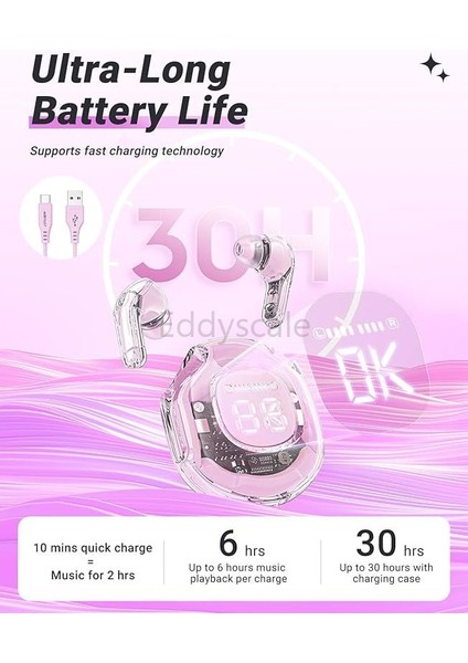 Kristal Kulaklıklar Bluetooth Kulaklıklar Tws Kulaklıklar Bluetooth 5.3 (Yurt Dışından)