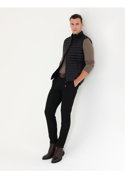 Erkek Siyah Slim Fit Yelek 50274683-VR046