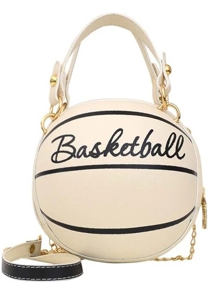 Basketbol Şekli Zincir Tasarım Crossbody Çanta Kadın Moda Omuz Çantası (Yurt Dışından)