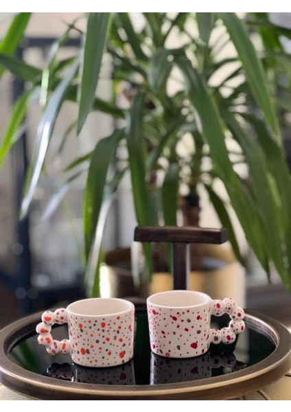 Ikili Boncuk Kulp Rengarenk Mug Fincan Kupa