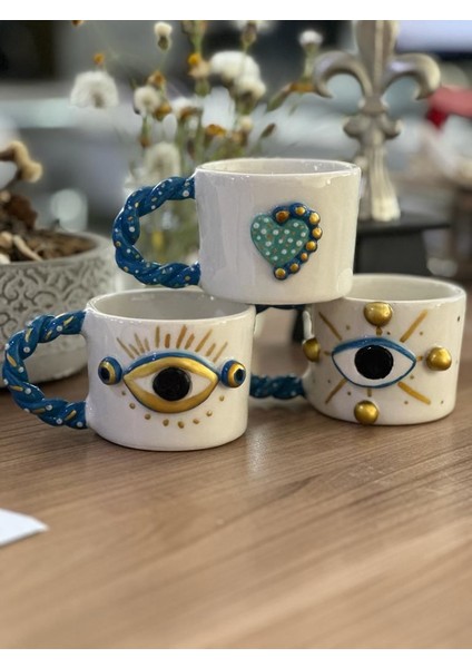Burgu Kulp Gold Detay Altın Noktalı Kalpli Mug Kupa Fincan fırsatları