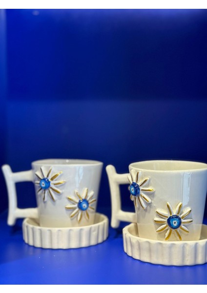 Altın Yaldız Papatya Nazar Fincan Mug modelleri
