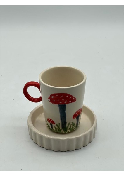 El Boyaması Mantar Dekorlu Fincan fiyatları
