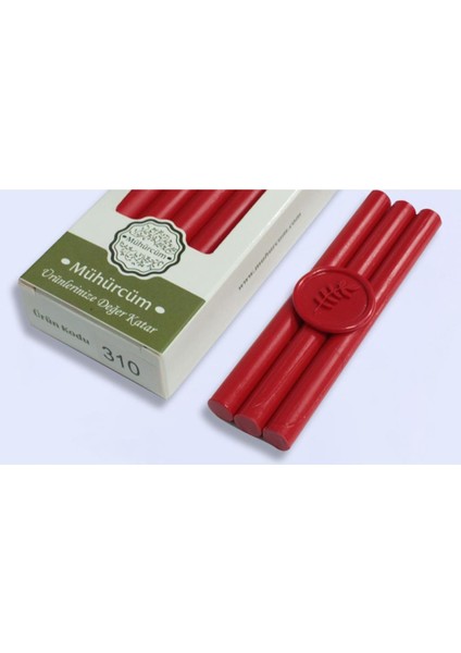 Mühür Mumu Çubuk 11MMX120MM 10 Lu Paket Model: 310 Al Bayrak Kırmızı
