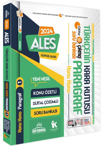 ALES Türkçenin Kara Kutusu Dijital Çözümlü Konu Özetli ÖSYM Çıkmış Soru Bankası Altın Set Paket modelleri