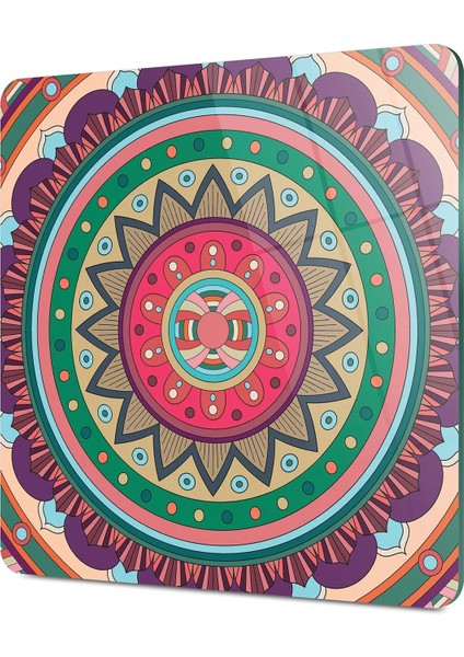 Cam Kesme Tahtası Kare Mandala 5 Desenli 30X30 cm fırsatları