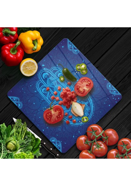 Cam Kesme Tahtası Kare Fatma Ana Desenli 30X30 cm fiyatları