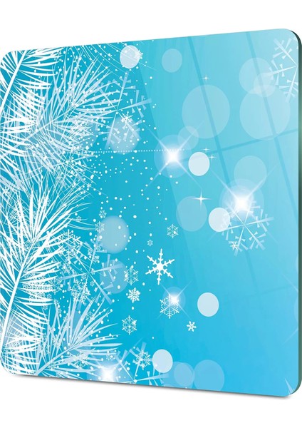 Cam Kesme Tahtası Kare Yılbaşı Ağaç Desenli 30X30 cm fırsatları