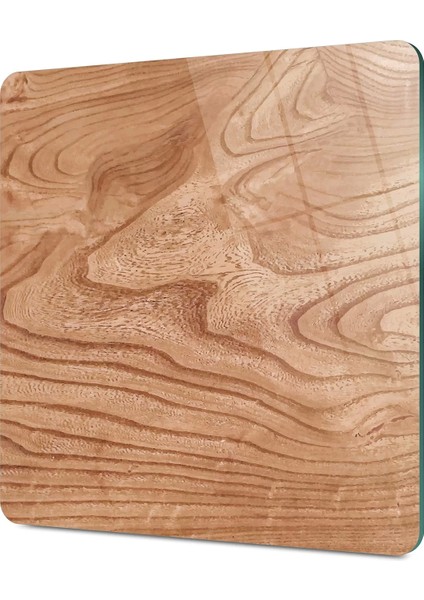 Cam Kesme Tahtası Kare Dalgalı Ahşap Desenli 30X30 cm fırsatları