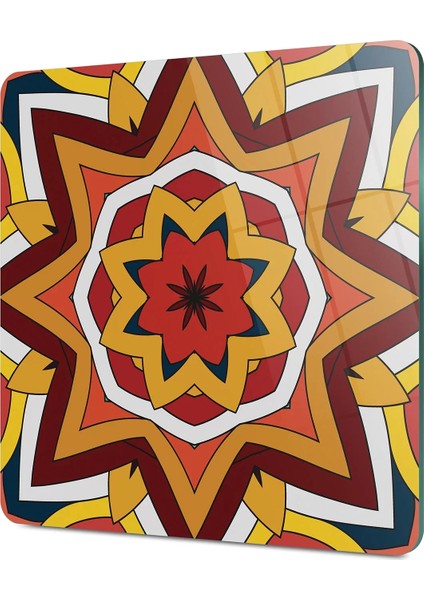 Cam Kesme Tahtası Kare DV277 Mandala Desenli 30X30 cm modelleri