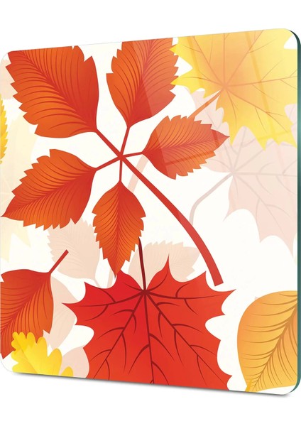 Cam Kesme Tahtası Kare Sonbahar Yaprak Desenli 30X30 cm fırsatları