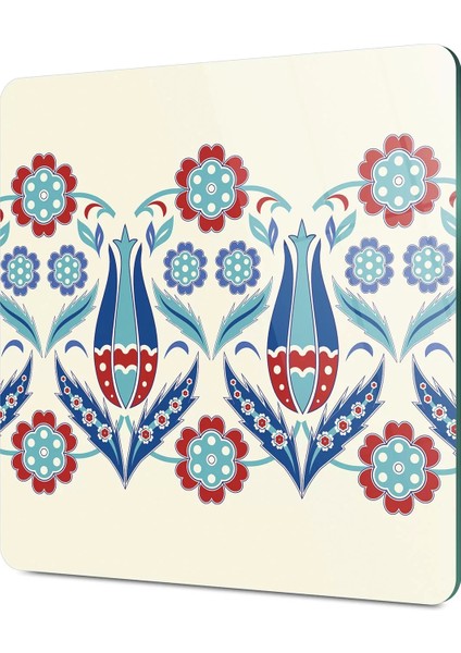 Cam Kesme Tahtası Kare Çini Lale Desenli 30X30 cm fırsatları