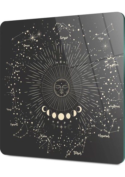 Cam Kesme Tahtası Kare My Kitchen Horoscope Desenli 30X30 cm fırsatları