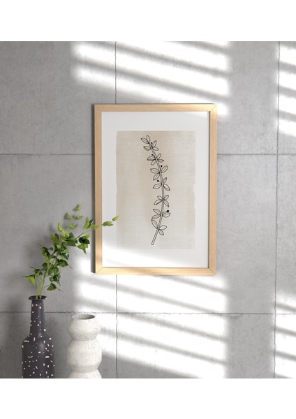 Botanıcal Lınes 3'Lü Ahşap Çerçeveli Poster