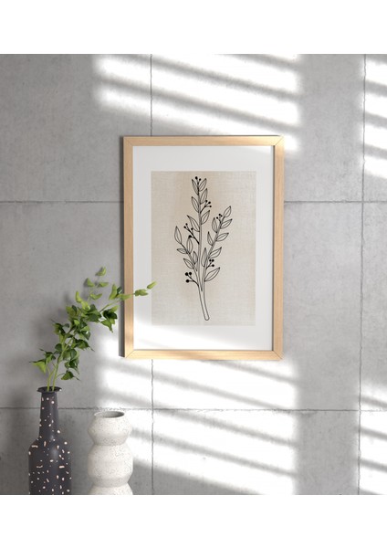 Botanıcal Lınes 3'Lü Ahşap Çerçeveli Poster