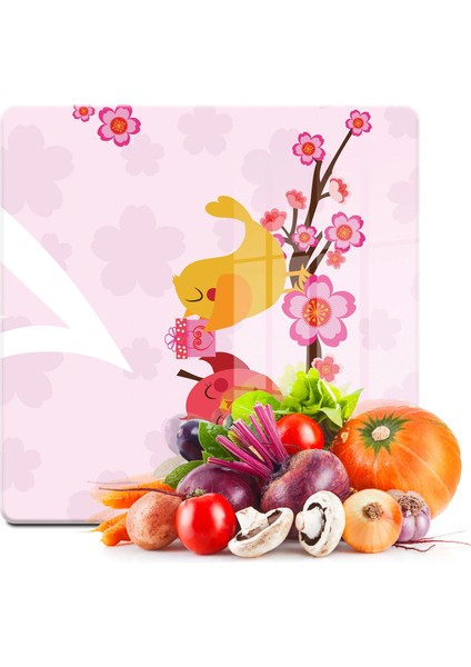 Cam Kesme Tahtası Kare Kuş Çiçek Desenli 30X30 cm