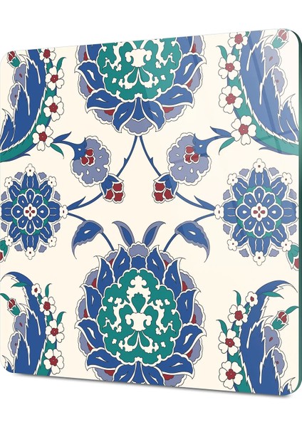 Cam Kesme Tahtası Kare Mavi Çini Desenli 30X30 cm fırsatları