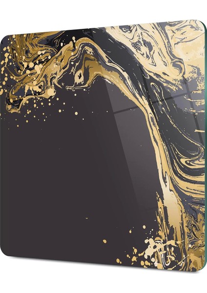 Cam Kesme Tahtası Kare Kahverengi Gold Dalga Desenli 30X30 cm fırsatları