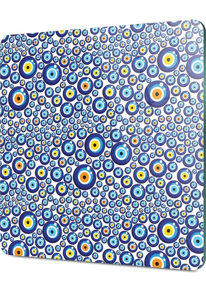 Cam Kesme Tahtası Kare Nazar Boncuk Desenli 30X30 cm indirimleri