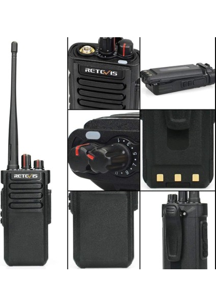 RT29 Walkie Talkie, yüksek performans, 3200 mAh pil, 16 kanal, CTCSS/DCS-VOX alarm, uzun mesafe telsiz (siyah, 1 adet)