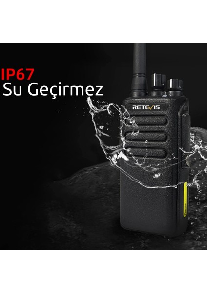 RT81 telsiz cihazı, geniş menzil, DMR dijital analog telsiz, IP67 su geçirmez, net ses, 2200 mAh taşınabilir telsiz, şantiye için, üretim (siyah, 2 adet)
