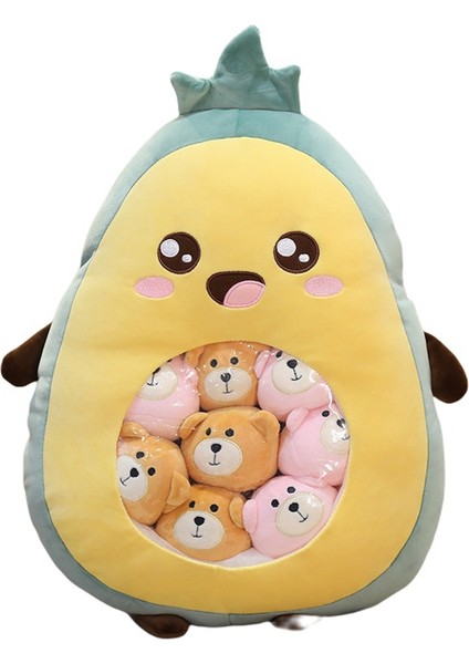 Peluş Oyuncak Mini Meyve Torbası Yastık Şekerleme Peluş Hediye (Avokado Yastık) (Yurt Dışından)