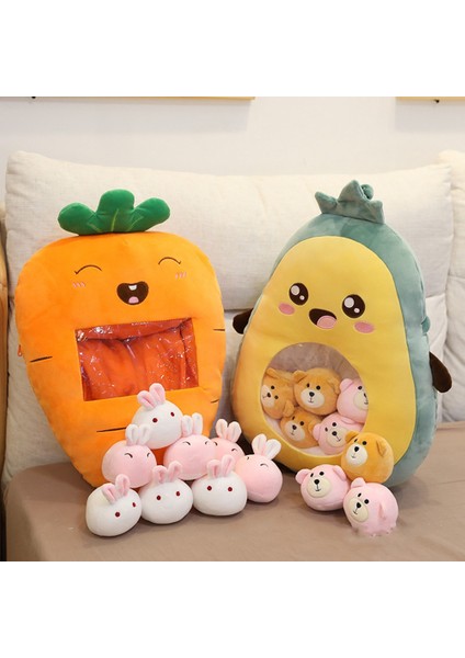 Peluş Oyuncak Mini Meyve Torbası Yastık Şekerleme Peluş Hediye (Avokado Yastık) (Yurt Dışından)