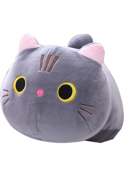 35CM Yumuşak Pamuklu Yastık Sevimli Kedi Bebek Peluş Oyuncak (Gri) (Yurt Dışından)