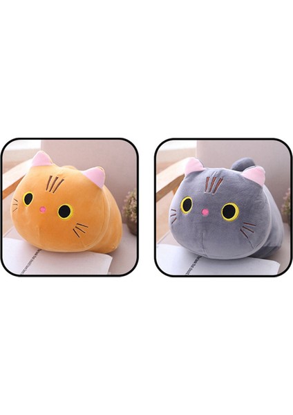 35CM Yumuşak Pamuklu Yastık Sevimli Kedi Bebek Peluş Oyuncak (Gri) (Yurt Dışından)