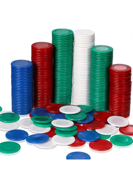 400 Adet Plastik Poker Chips Oyun Cipsleri 4 Renk Sayaç Kartı, 3 (Yurt Dışından)