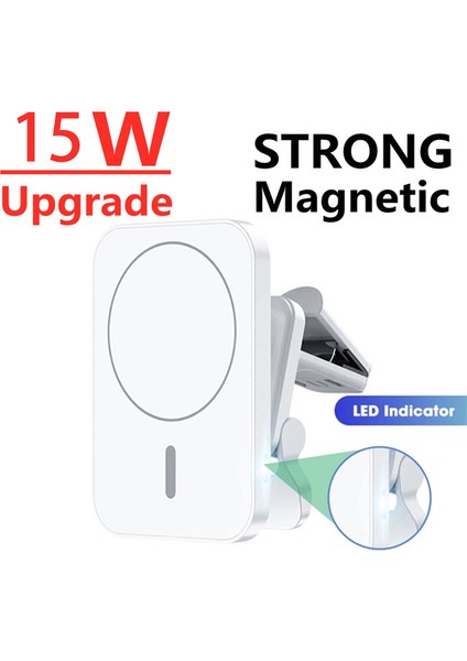 iPhone Için 15W Manyetik Kablosuz Şarj Aletleri Araç Havalandırma Standı (Siyah) (Yurt Dışından) modelleri