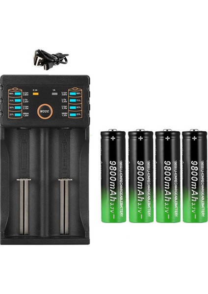 Adet 18650 Şarj Edilebilir + 4 Adet 3.7V 9800MAH (Yurt Dışından) fiyatları