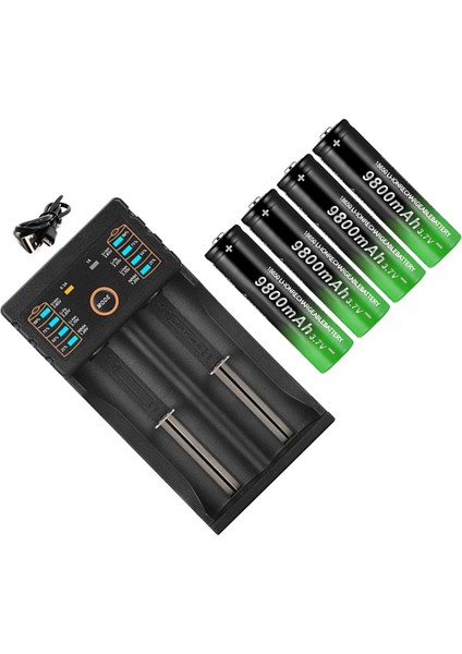 Adet 18650 Şarj Edilebilir + 4 Adet 3.7V 9800MAH (Yurt Dışından) fırsatları