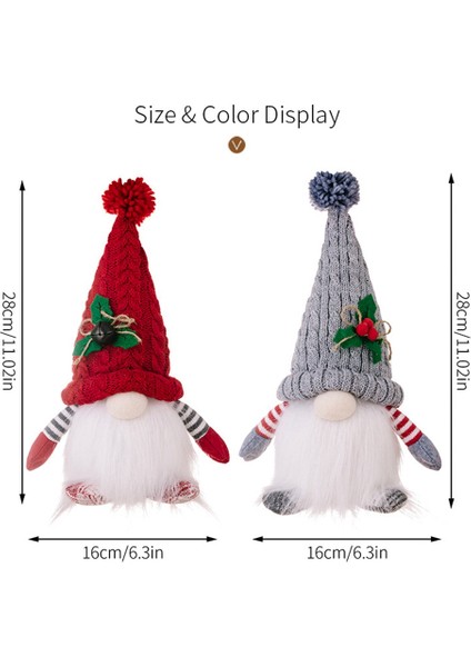 Noel Süsü Örgü Şapka Işıklı Rudolph Doll Yüzü Olmayan Gri (Yurt Dışından) modelleri